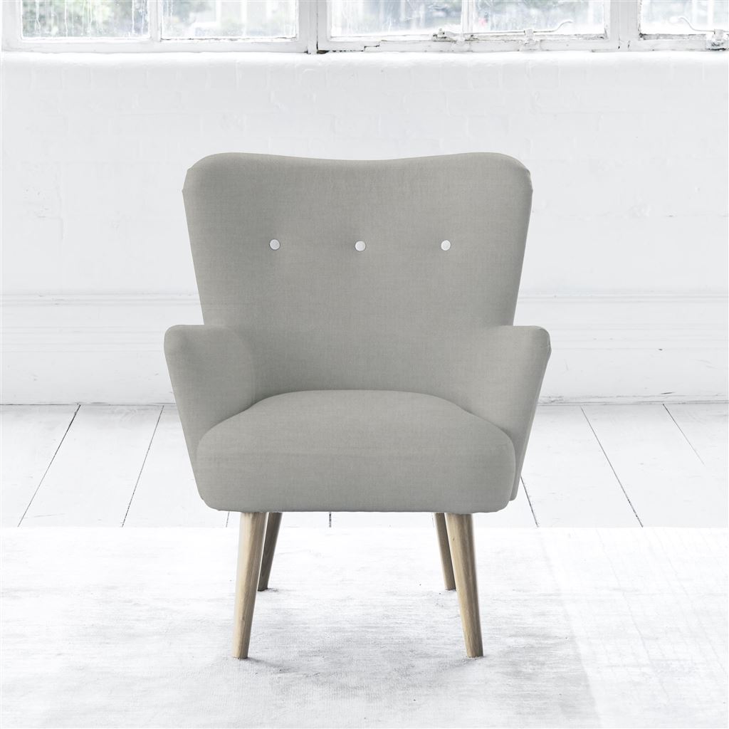 Florence Chair - White Buttonss - Beech Leg - Zaragoza Eggshell
