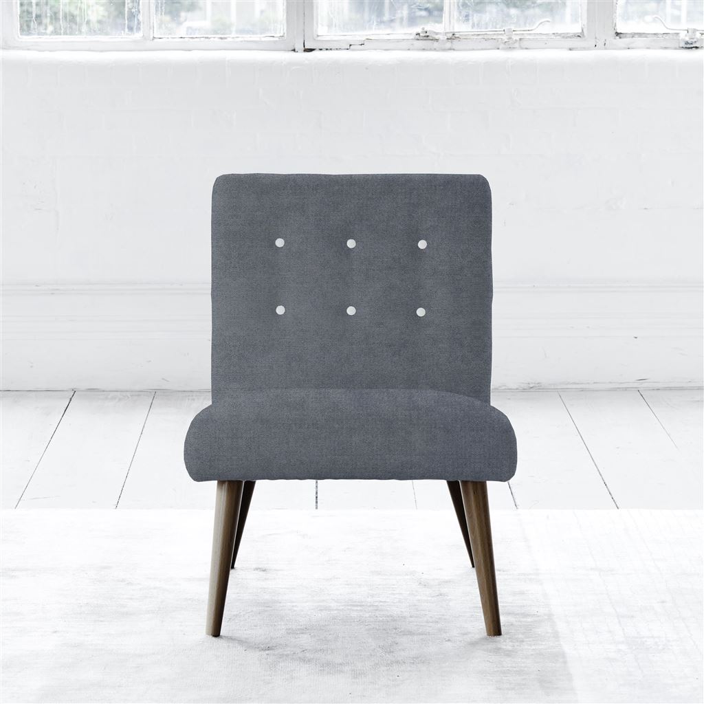 Eva Chair - White Buttonss - Walnut Leg - Zaragoza Mist