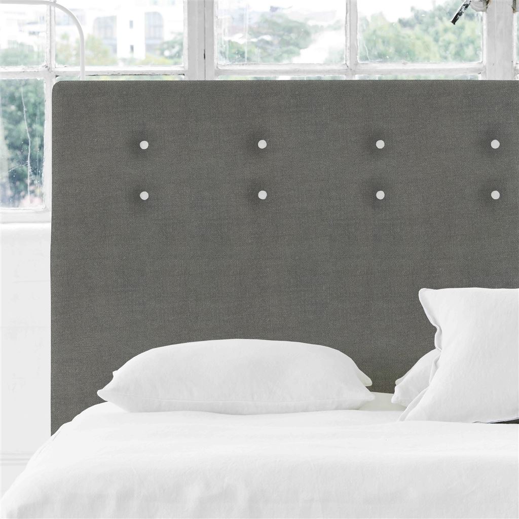 Polka Alto Double Headboard - White Buttons - Brera Lino Granite