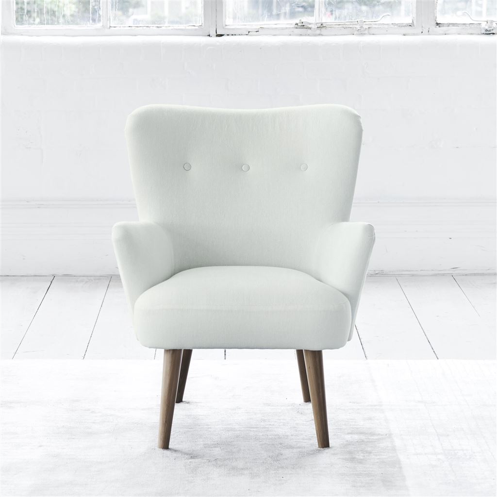 Florence Chair - Self Buttons - Walnut Leg - Brera Lino Oyster