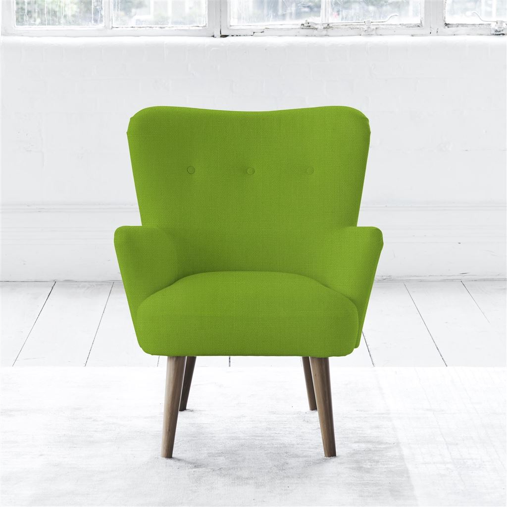 Florence Chair - Self Buttons - Walnut Leg - Brera Lino Leaf