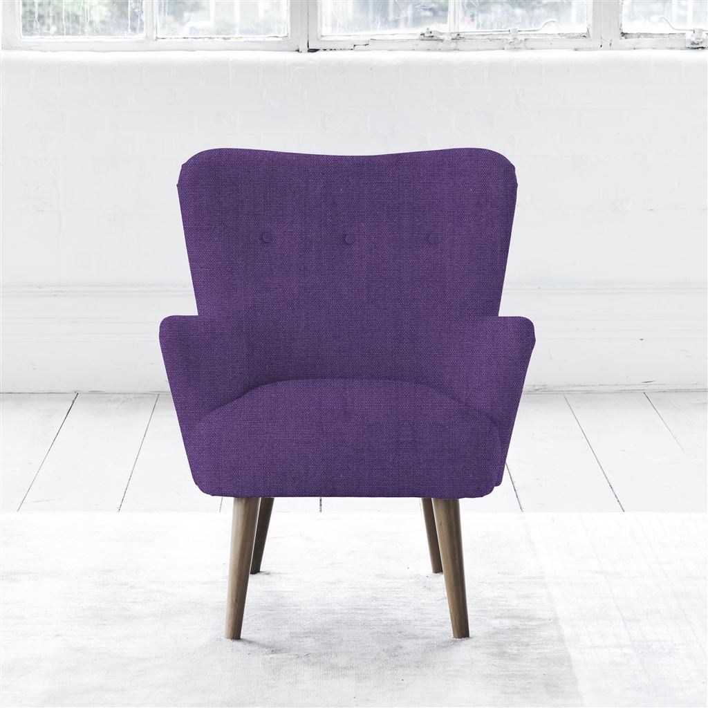 Florence Chair - Self Buttons - Walnut Leg - Brera Lino Violet