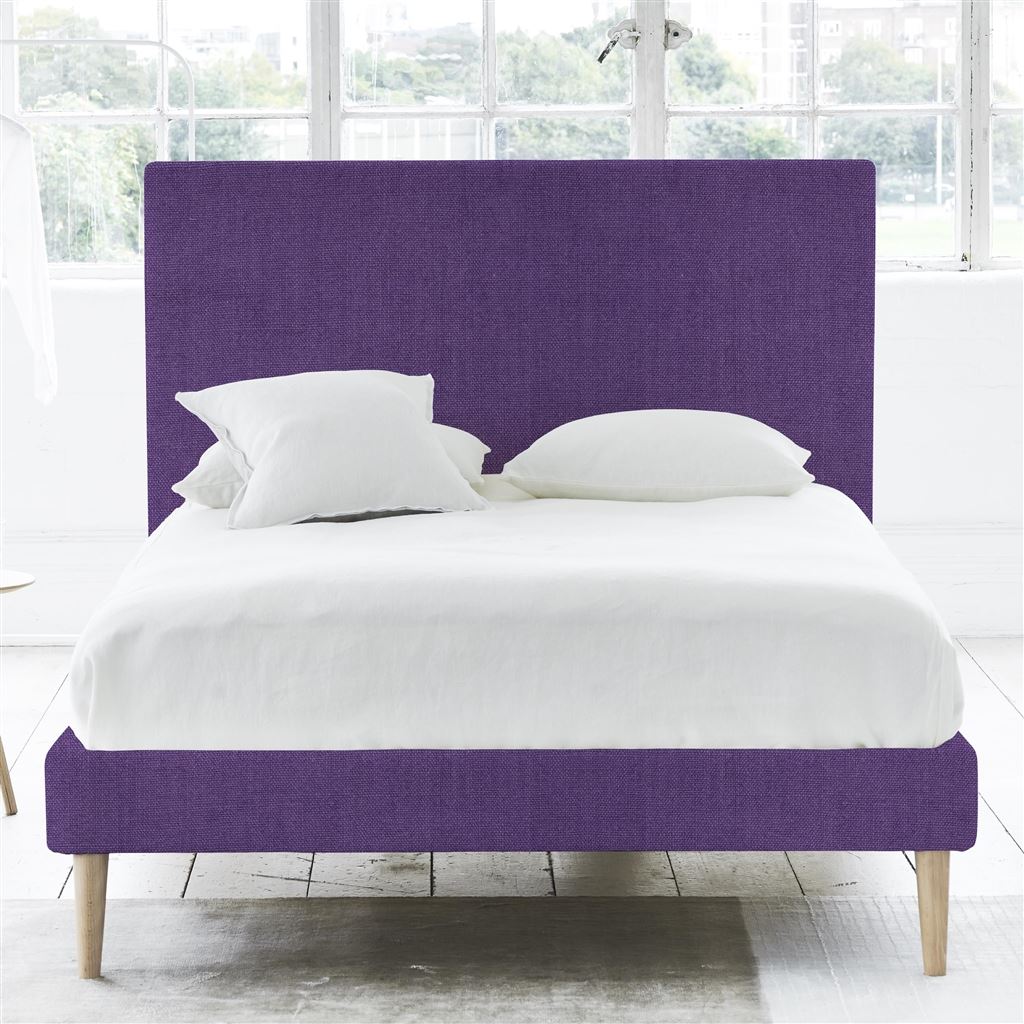 Square Bed - Superking - Beech Leg - Brera Lino Violet