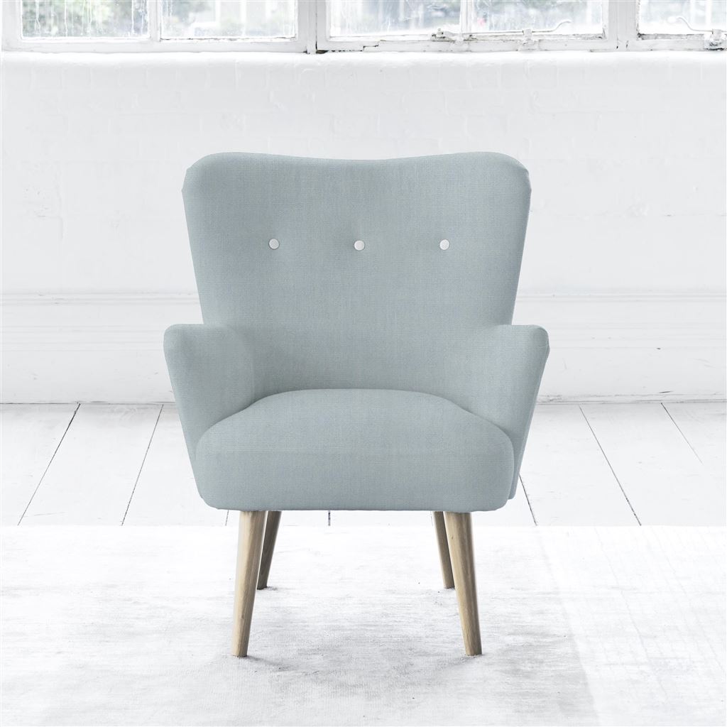 Florence Chair - White Buttons - Beech Leg - Brera Lino Lapis