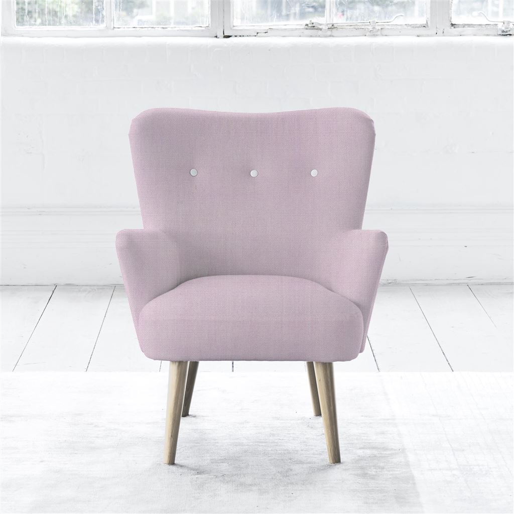 Florence Chair - White Buttons - Beech Leg - Brera Lino Pale Rose