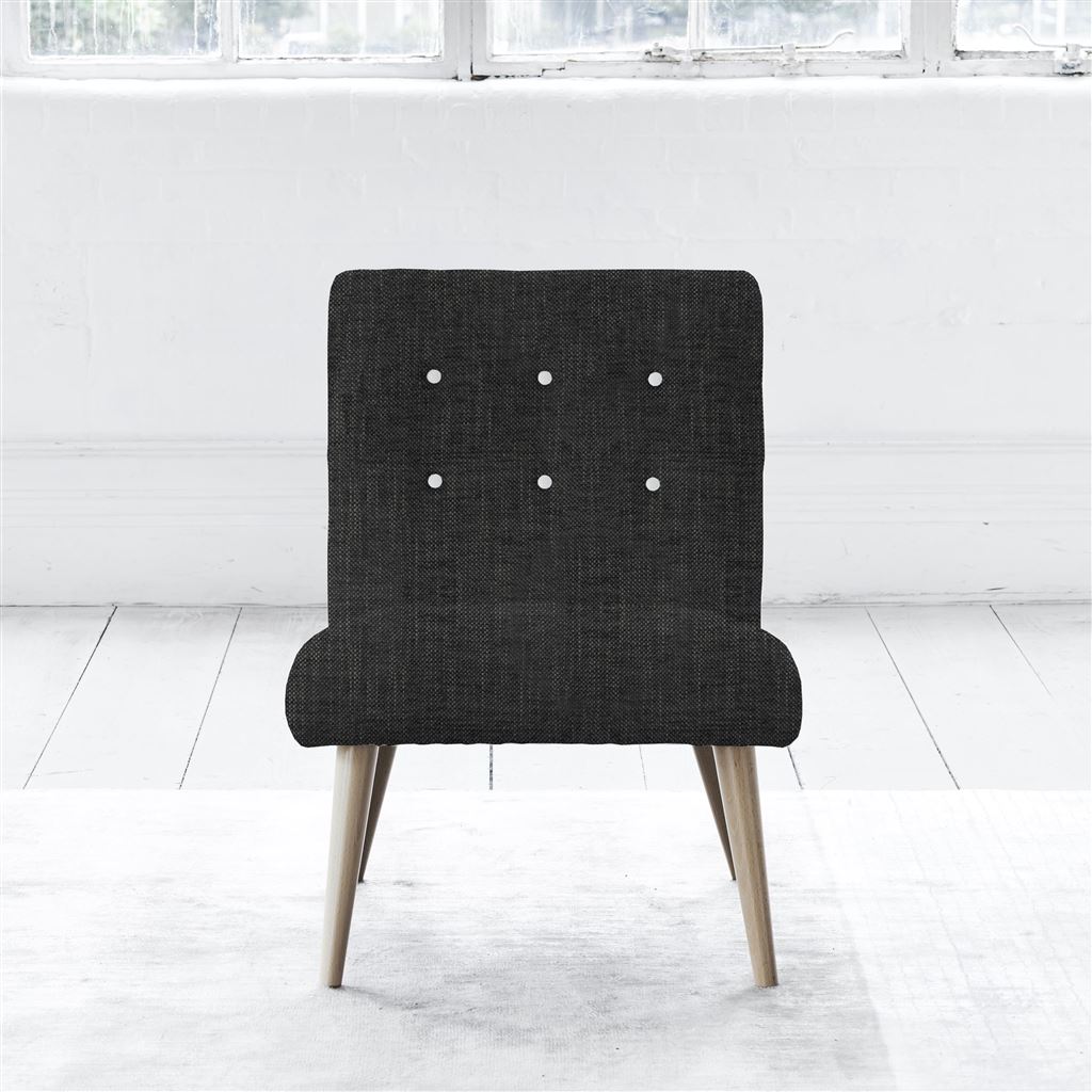 Eva Chair - White Buttons - Beech Leg - Elrick Granite