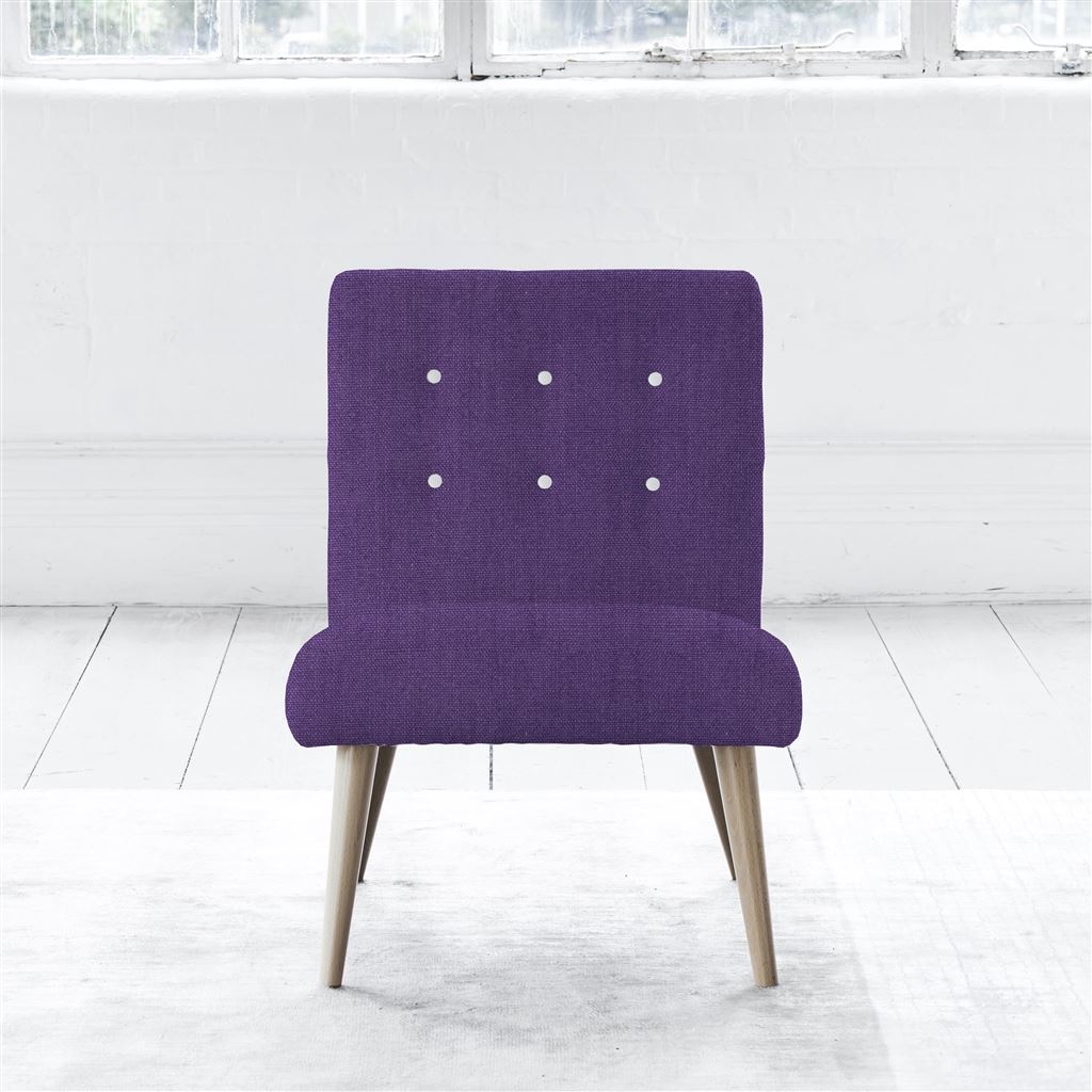 Eva Chair - White Buttons - Beech Leg - Brera Lino Violet