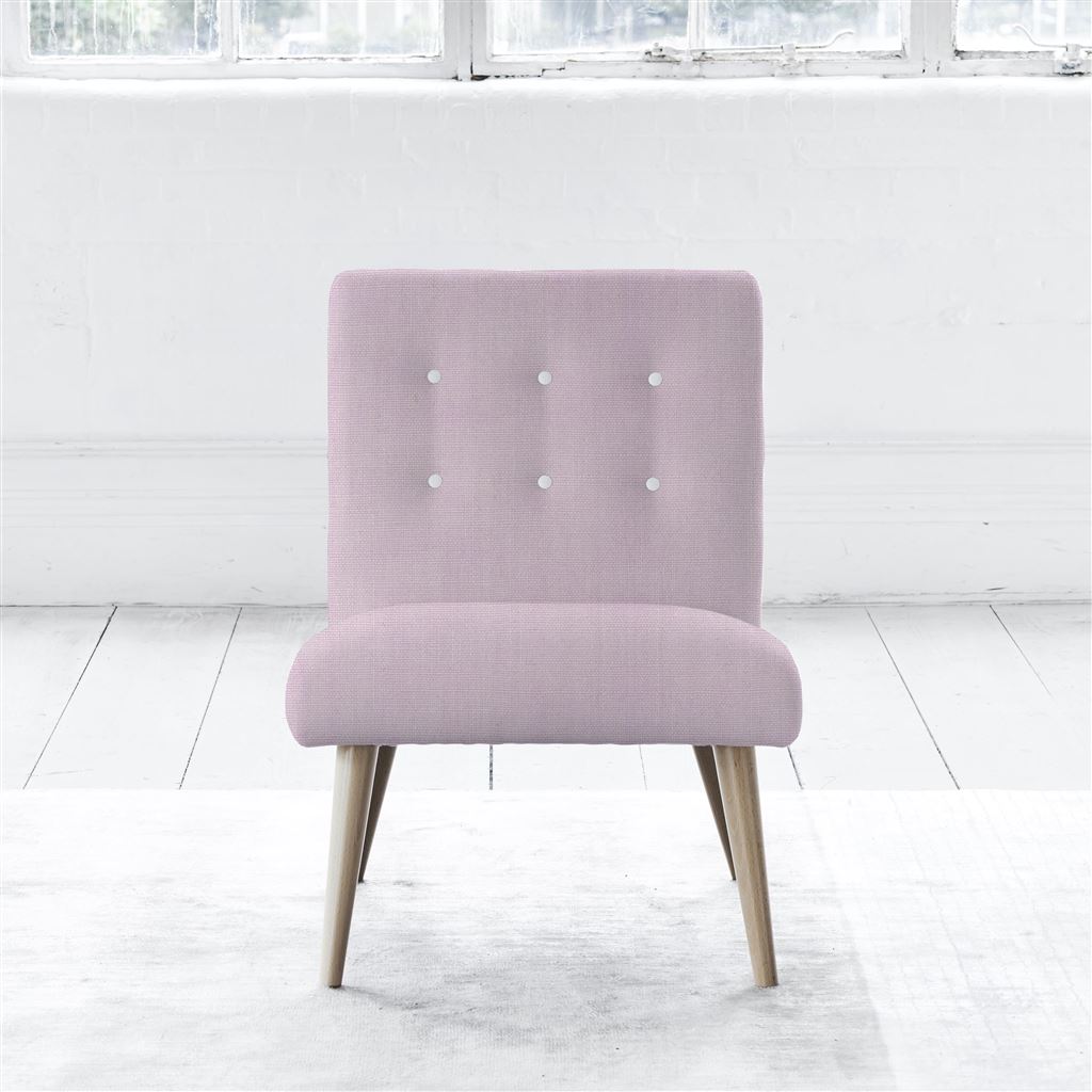 Eva Chair - White Buttons - Beech Leg - Brera Lino Pale Rose
