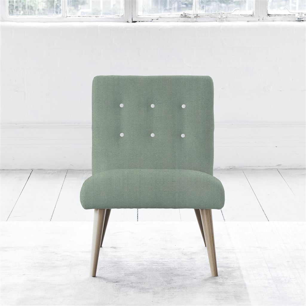 Eva Chair - White Buttons - Beech Leg - Brera Lino Jade