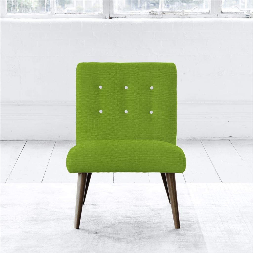 Eva Chair - White Buttons - Walnut Leg - Brera Lino Leaf