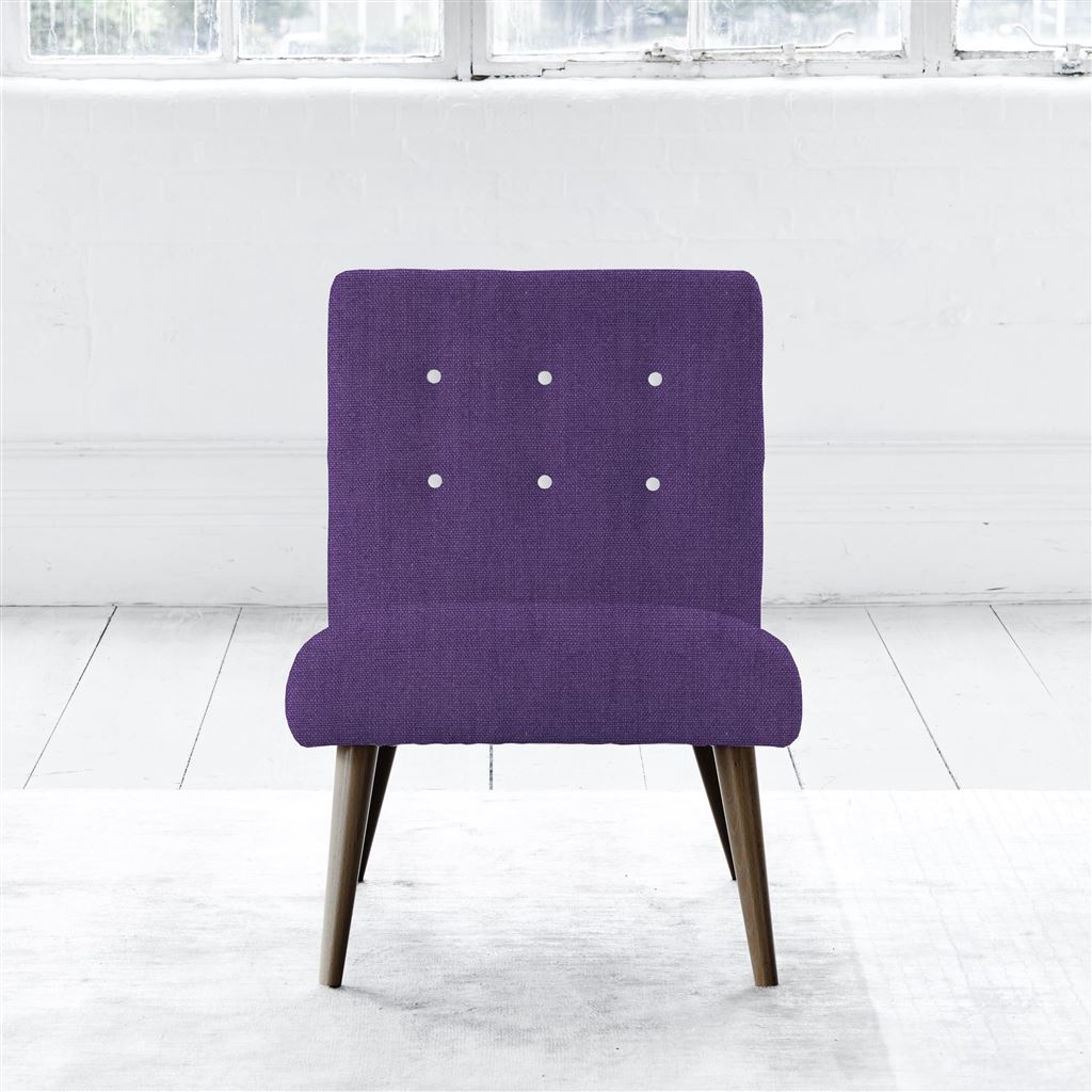 Eva Chair - White Buttons - Walnut Leg - Brera Lino Violet