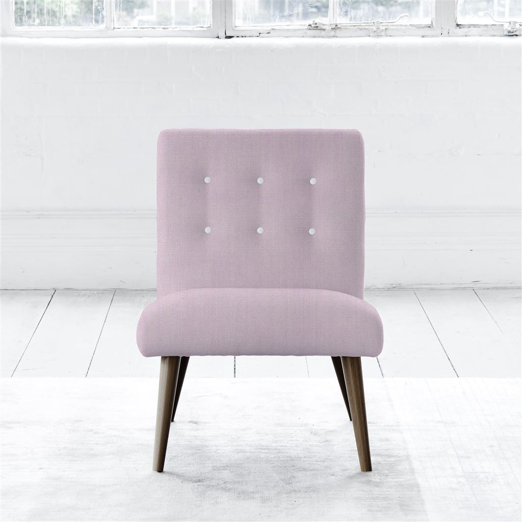 Eva Chair - White Buttons - Walnut Leg - Brera Lino Pale Rose