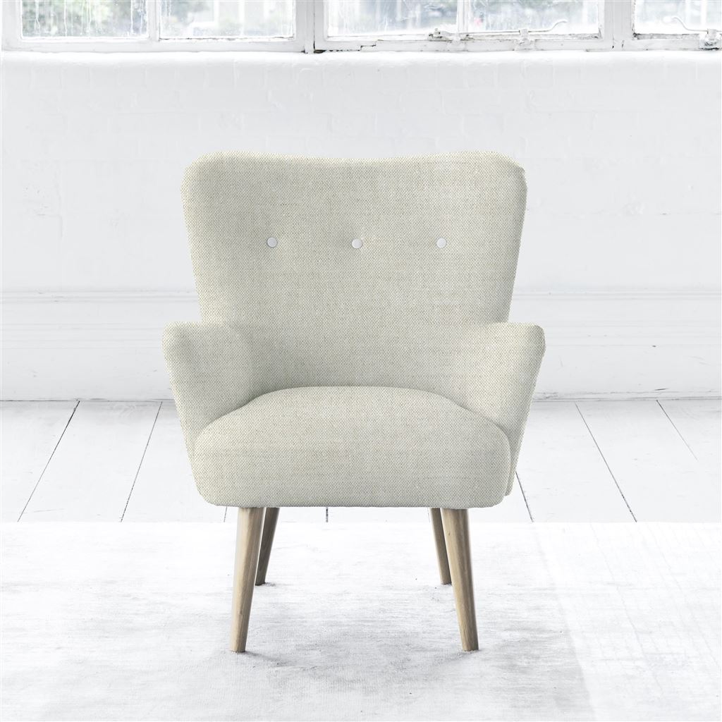 Florence Chair - White Buttons - Beech Leg - Brera Lino Natural