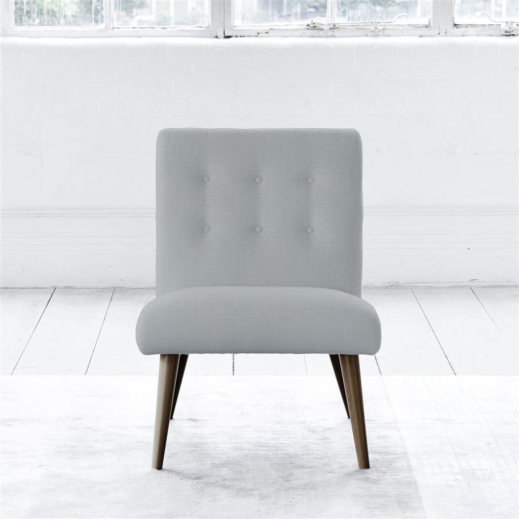 Eva Chair - Self Buttonss - Walnut Leg - Conway Platinum