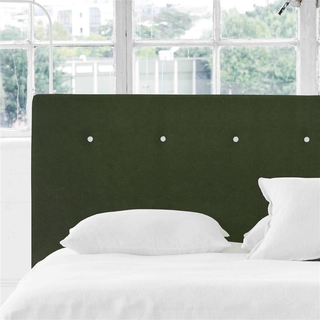 Polka Superking Headboard - White Buttons - Cassia Fern