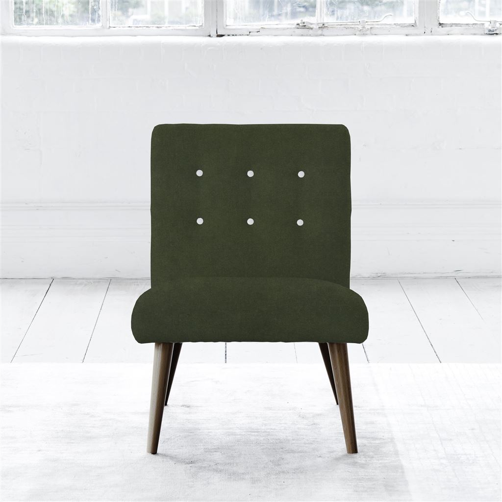 Eva Chair - White Buttons - Walnut Legs - Cassia Fern