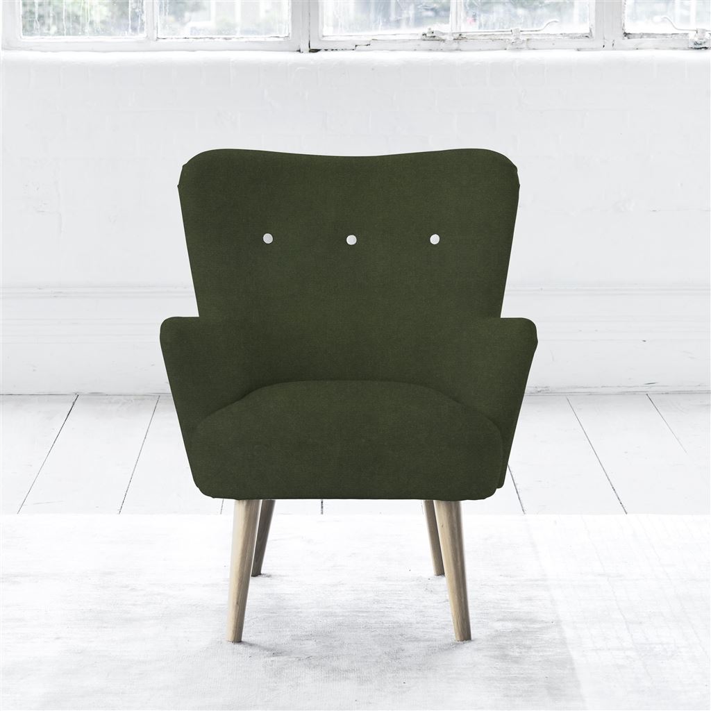 Florence Chair - White Buttons - Beech Legs - Cassia Fern