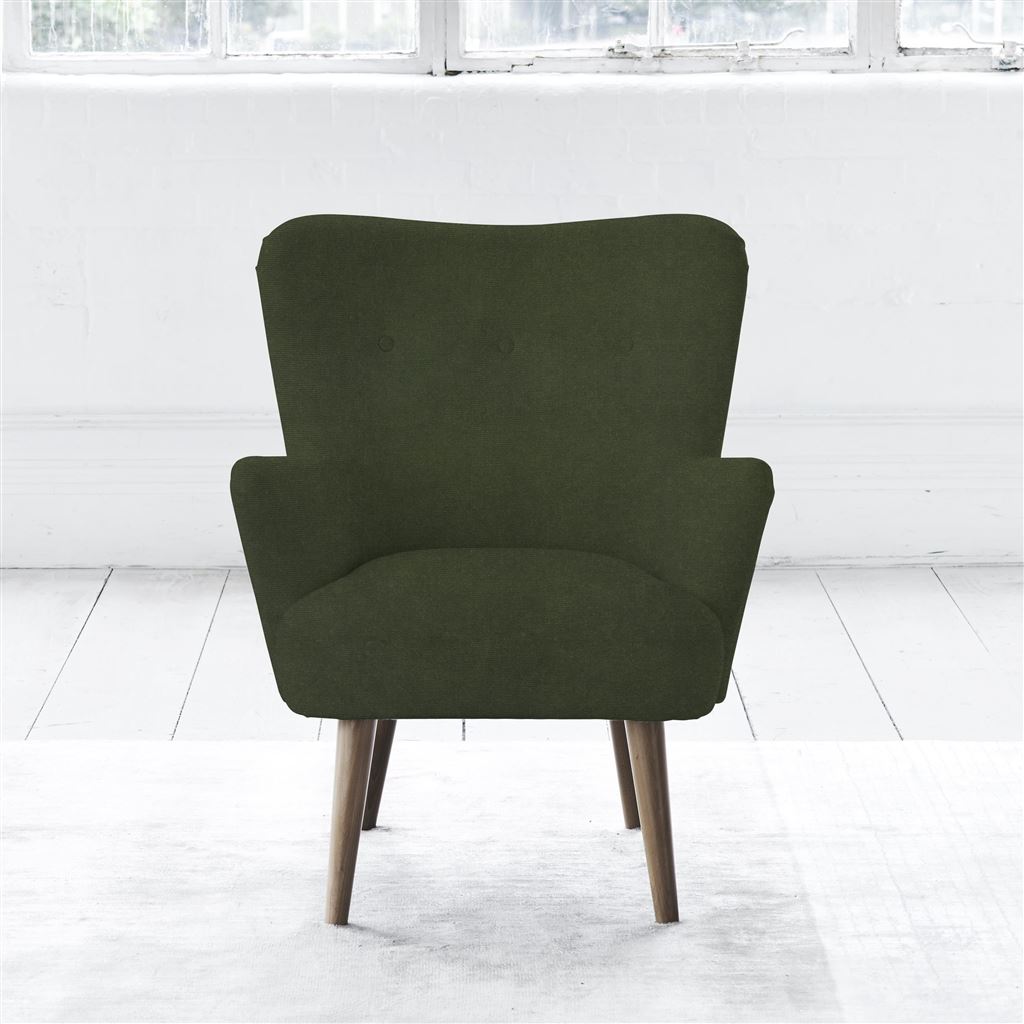 Florence Chair - Self Buttons - Walnut Legs - Cassia Fern
