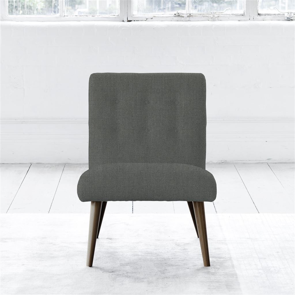 Eva Chair - Self Buttons - Walnut Legs - Brera Lino Woodsmoke