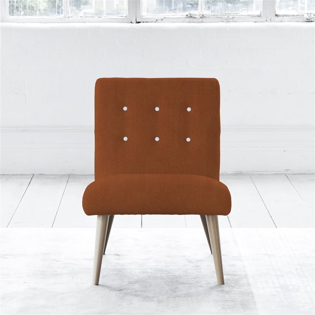 Eva Chair - White Buttons - Beech Legs - Brera Lino Cinnamon