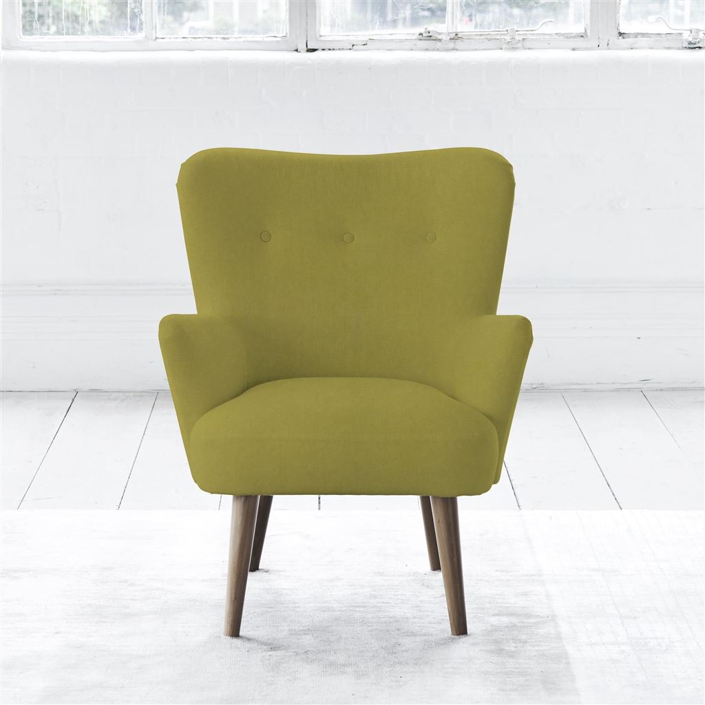 Florence Chair - Self Buttons - Walnut Legs - Cassia Acacia
