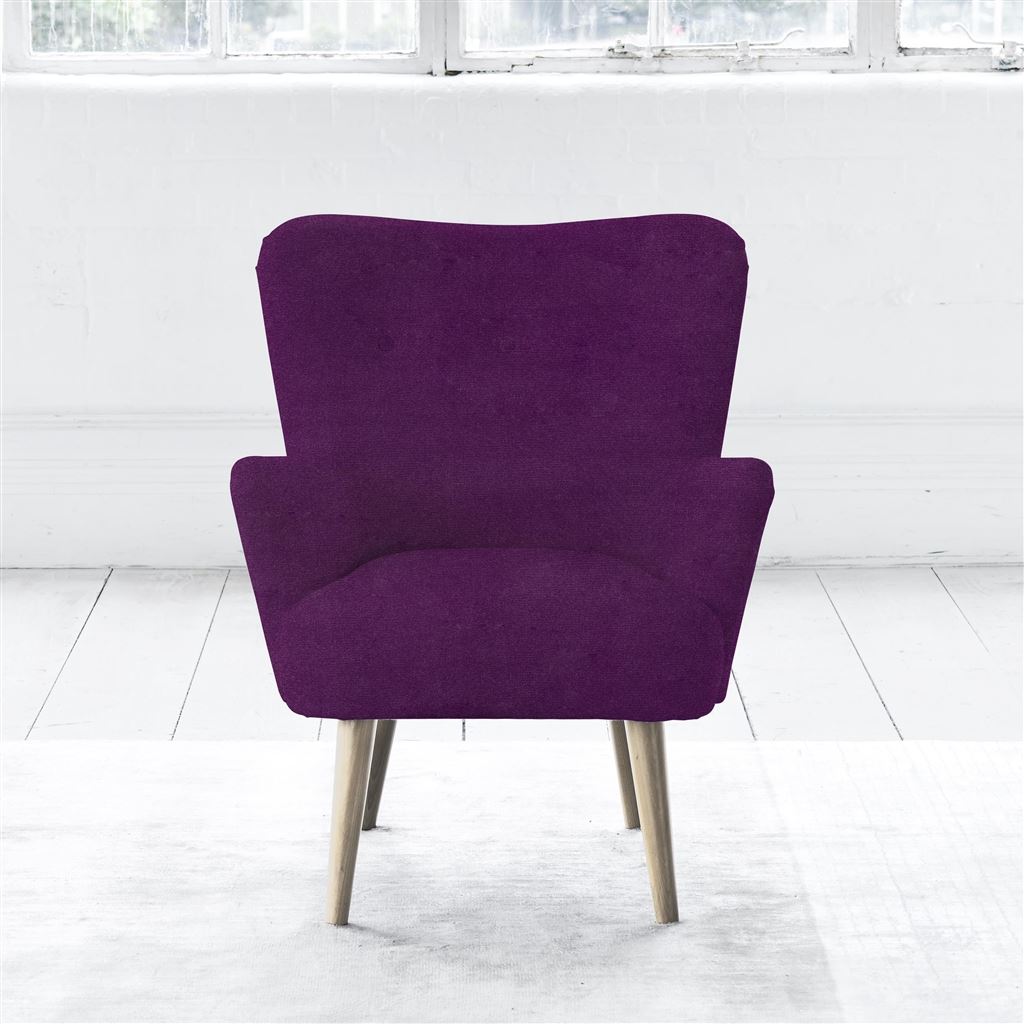 Florence Chair - Self Buttons - Beech Legs - Cassia Damson