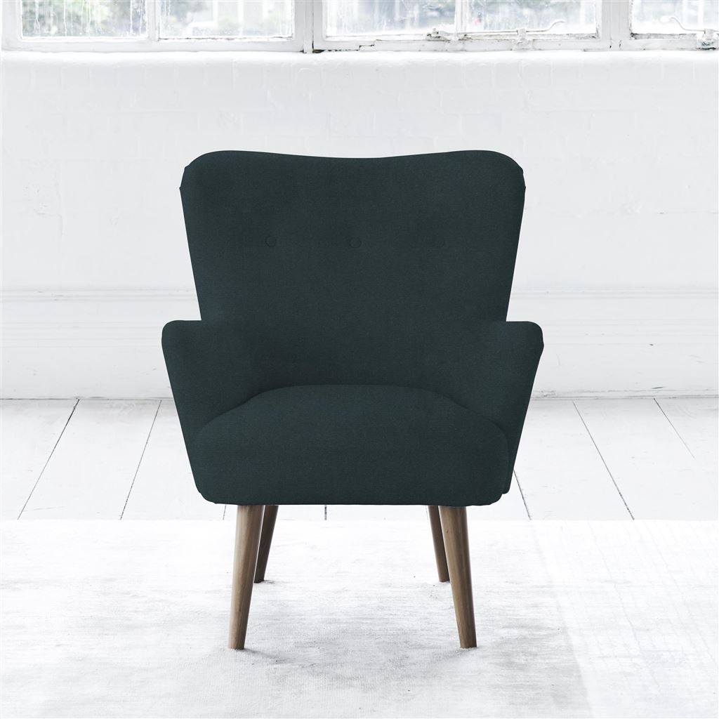 Florence Chair - Self Buttons - Walnut Legs - Cassia Mist