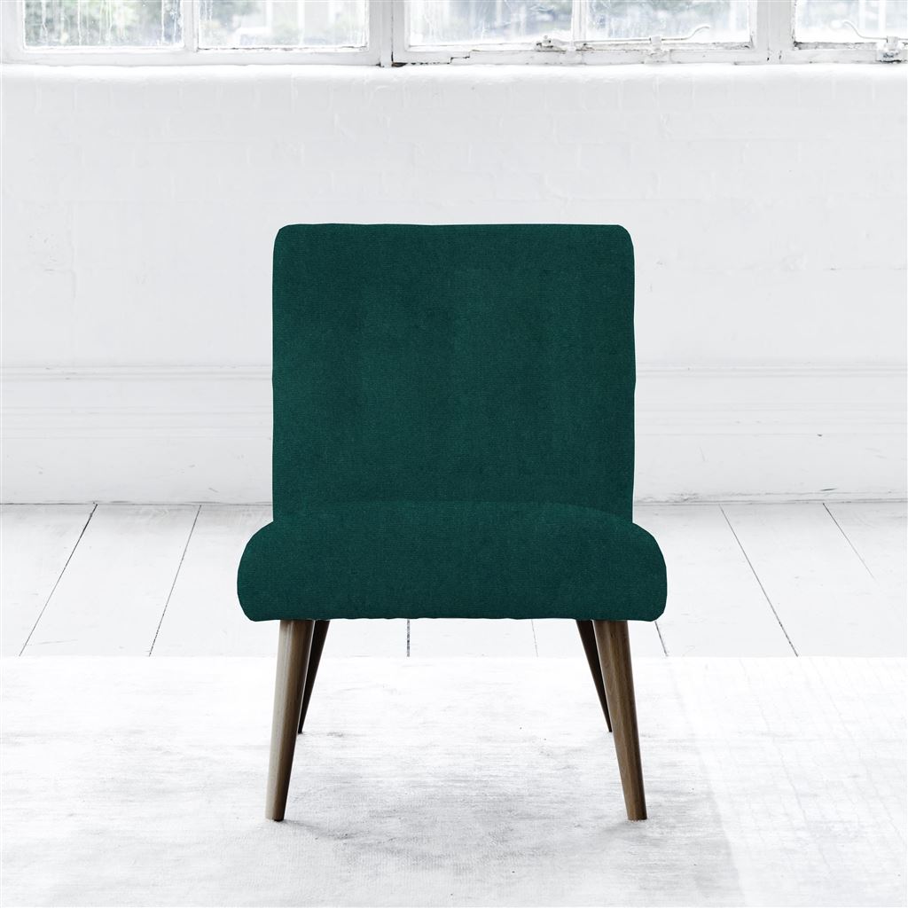 Eva Chair - Self Buttons - Walnut Legs - Cassia Azure
