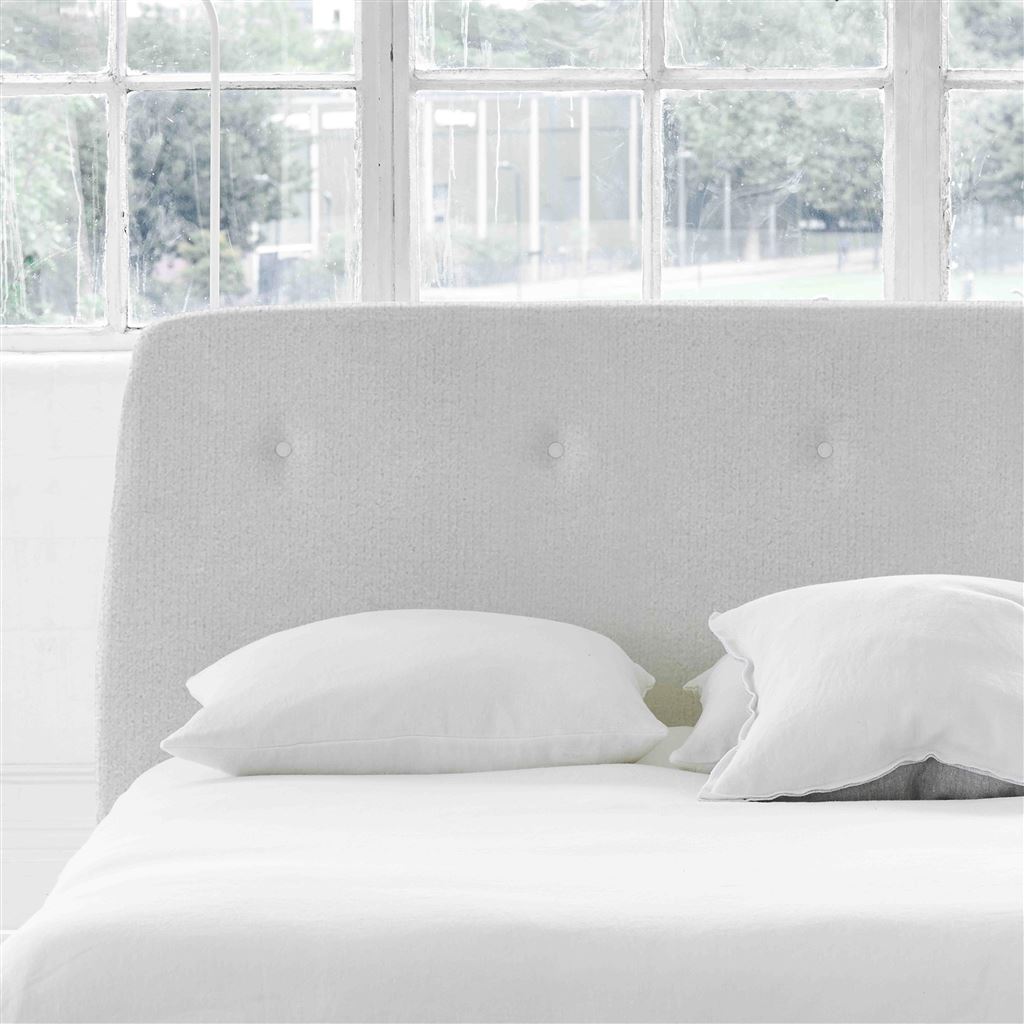 Cosmo Superking Headboard - White Buttons - Cassia Chalk