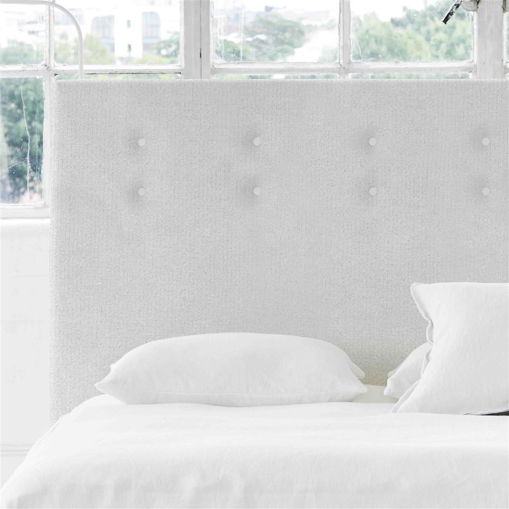 Polka Alto Single Headboard - White Buttons - Cassia Chalk