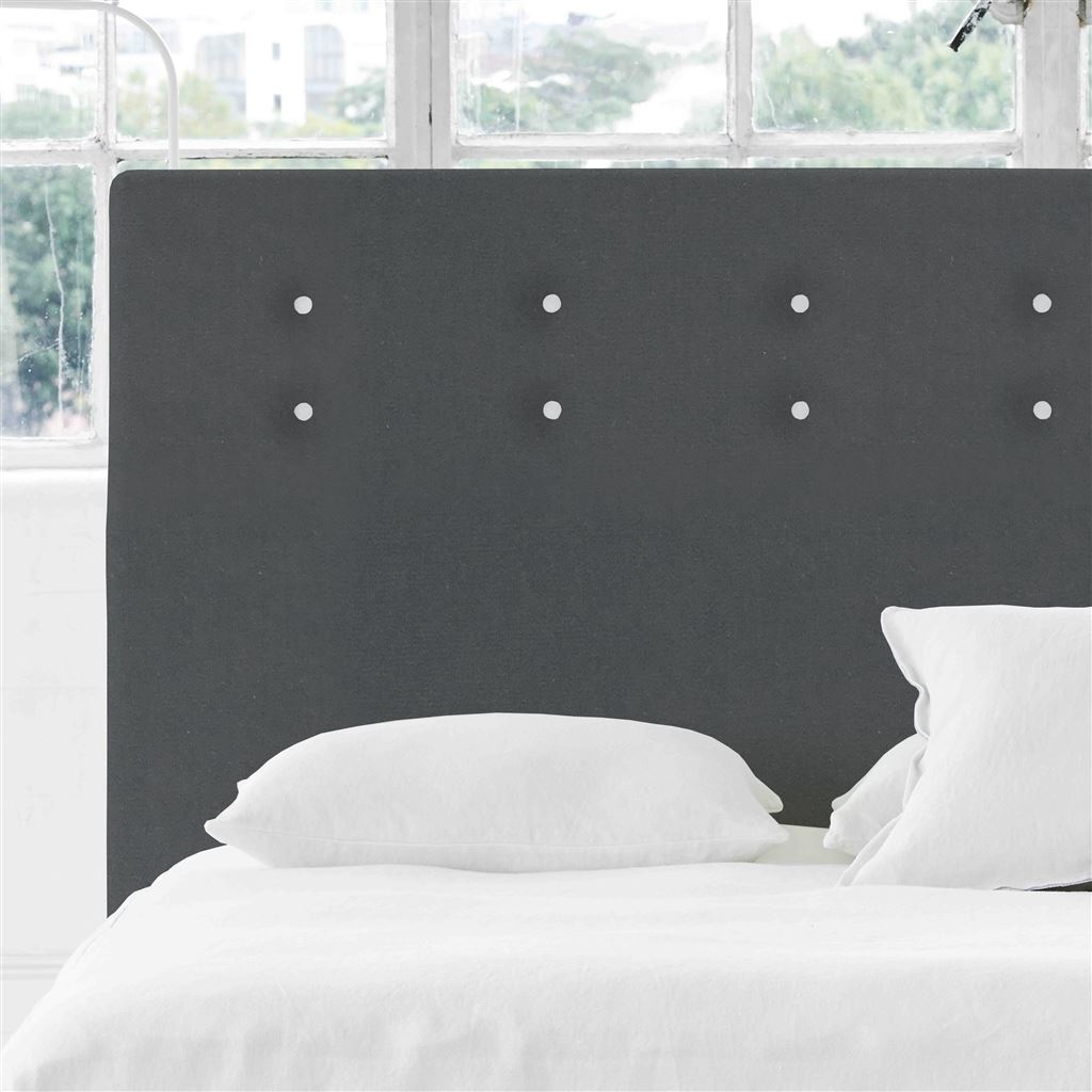 Polka Alto Superking Headboard - White Buttons - Cassia Granite