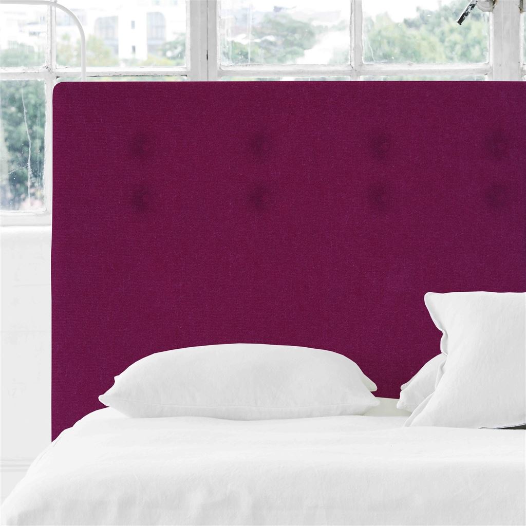 Polka Alto Single Headboard - Self Buttons - Cassia Fuchsia