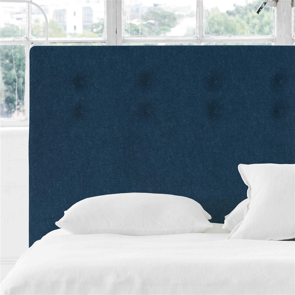 Polka Alto Superking Headboard - Self Buttons - Cassia Prussian