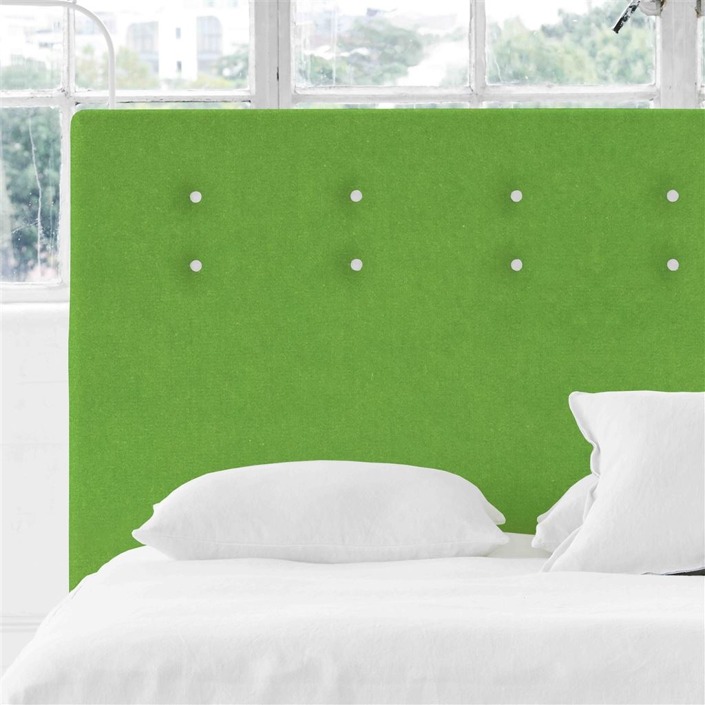 Polka Alto Superking Headboard - White Buttons - Cassia Grass