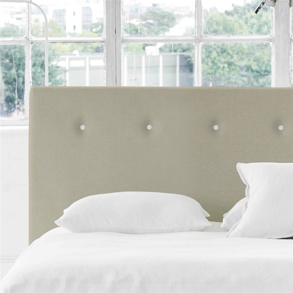 Polka Single Headboard - White Buttons - Cassia Dove