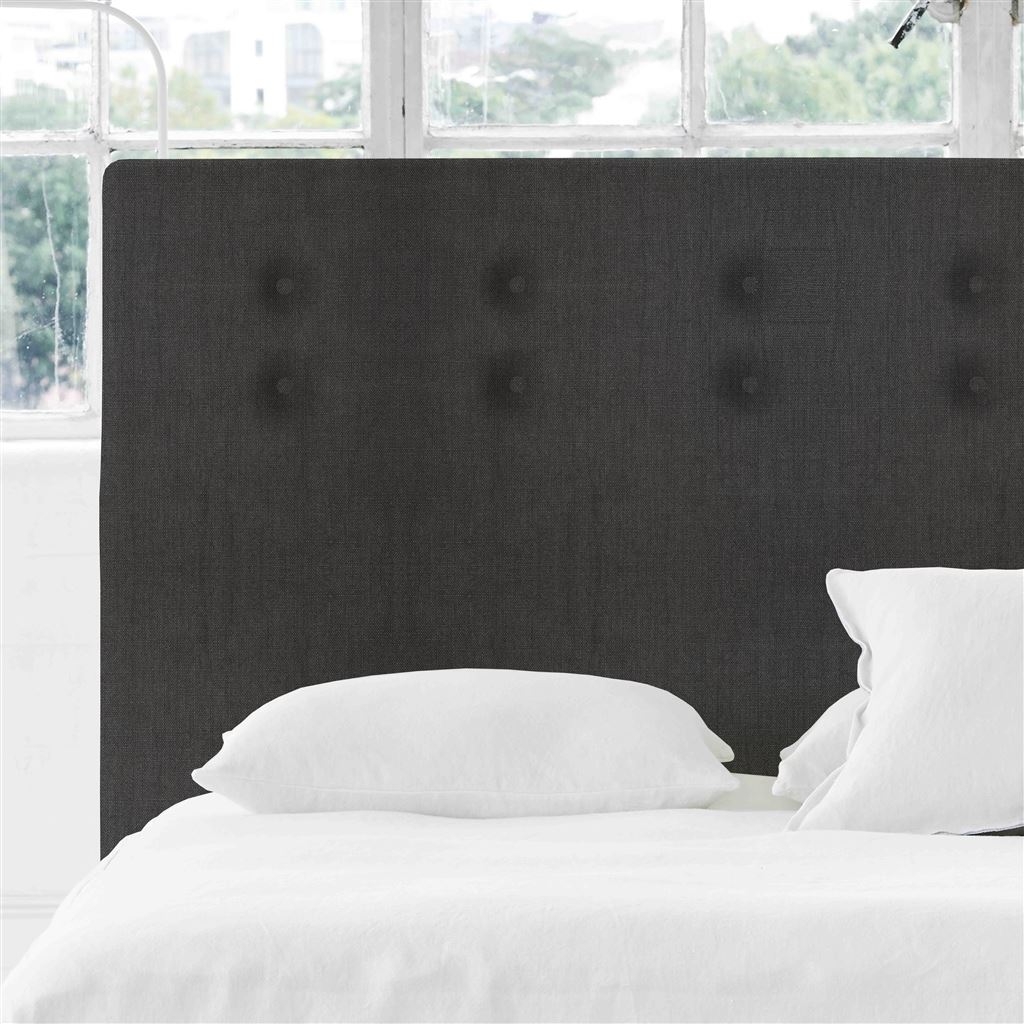 Polka Alto Single Headboard - Self Buttons - Brera Lino Espresso