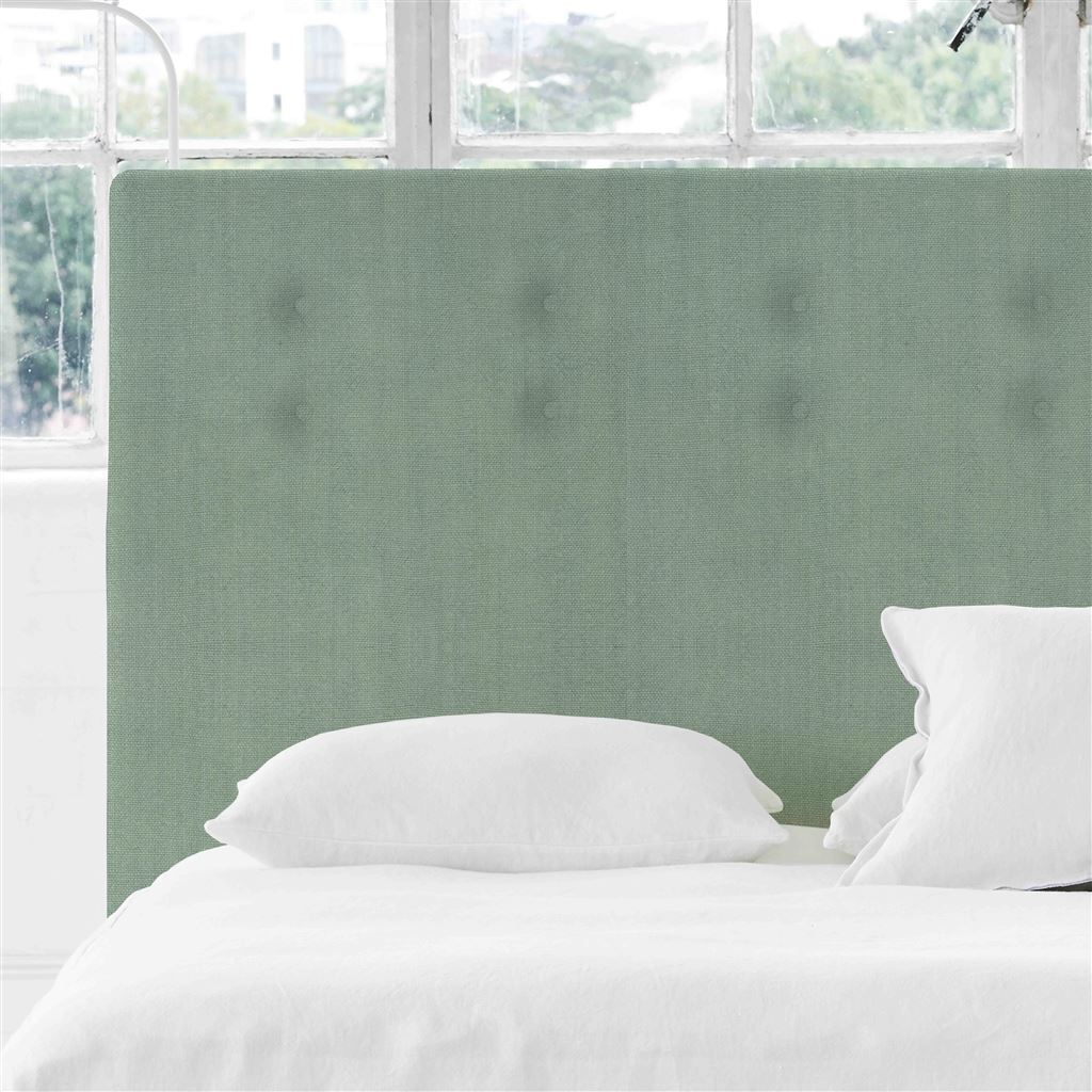 Polka Alto Single Headboard - Self Buttons - Brera Lino Jade