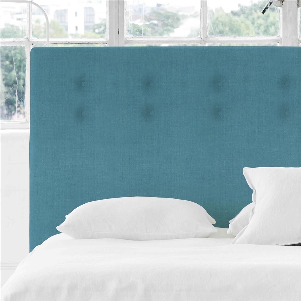 Polka Alto Single Headboard - Self Buttons - Brera Lino Ocean