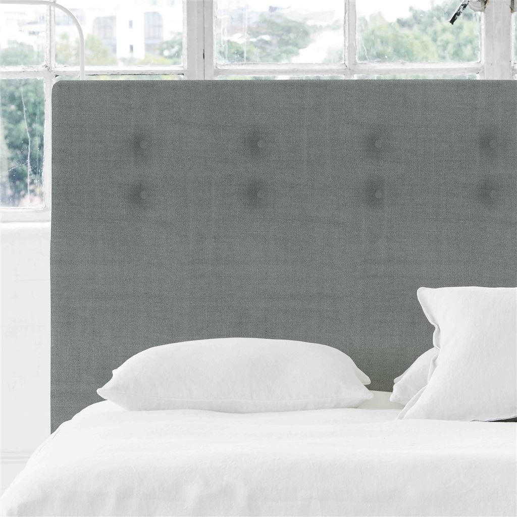 Polka Alto Single Headboard - Self Buttons - Brera Lino Zinc