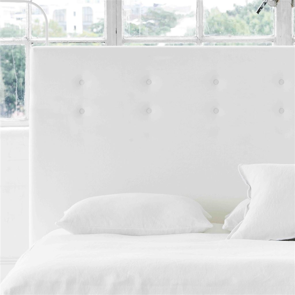 Polka Alto Single Headboard - White Buttons - Brera Lino Alabaster