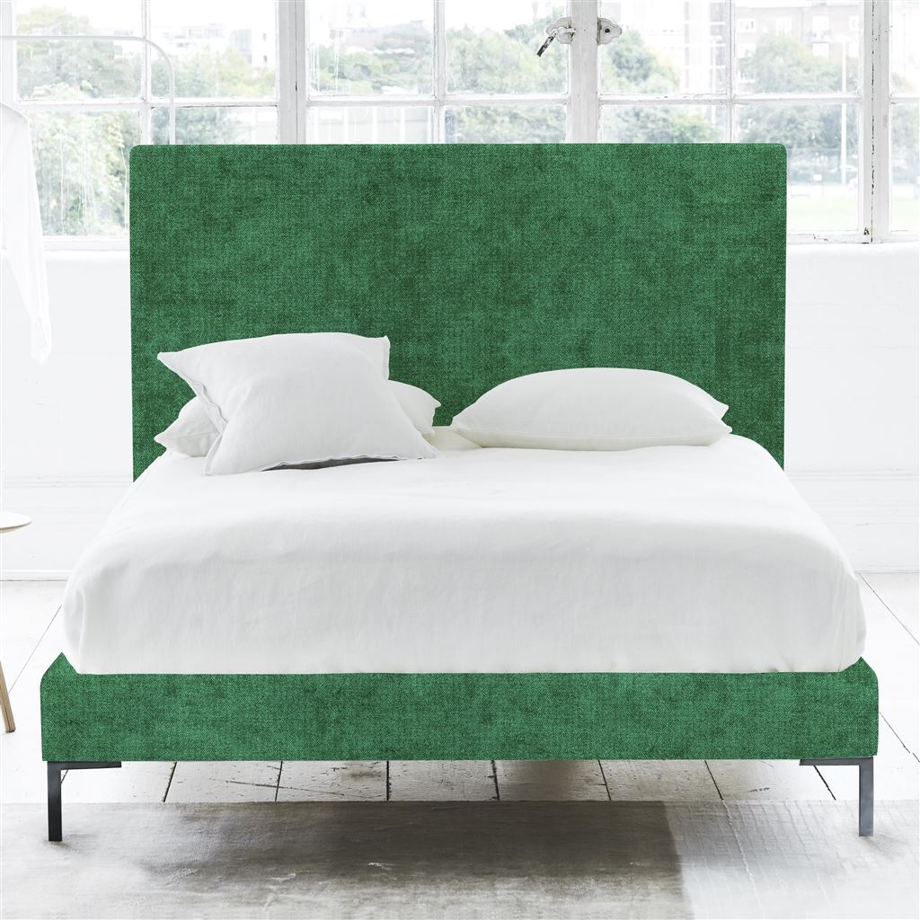 Square Superking Bed - Metal Legs - Zaragoza Emerald