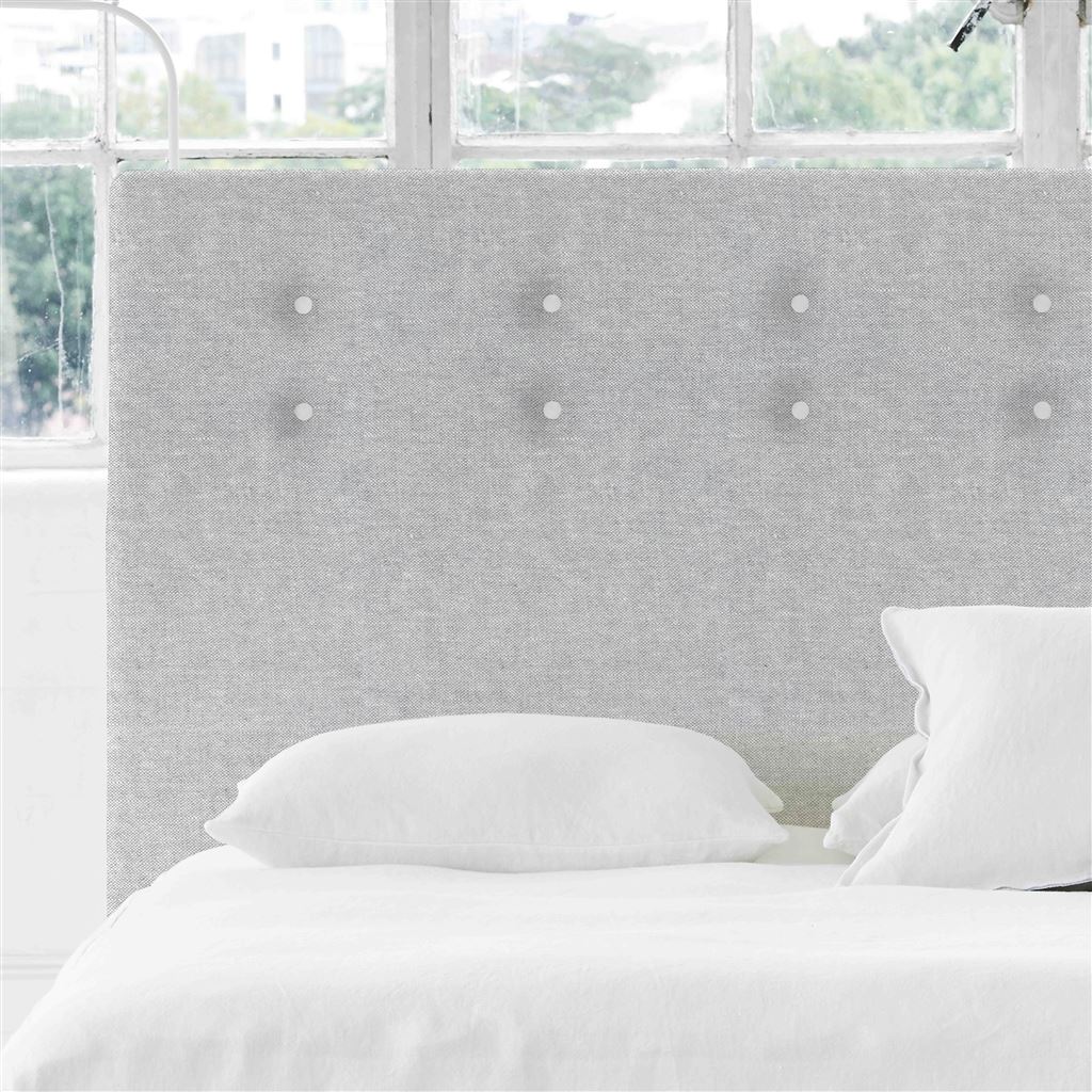 Polka Alto Superking Headboard - White Buttons - Brera Lino Graphite