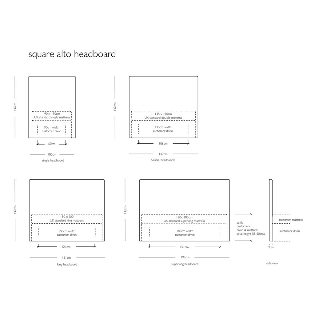 Square Alto Headboard