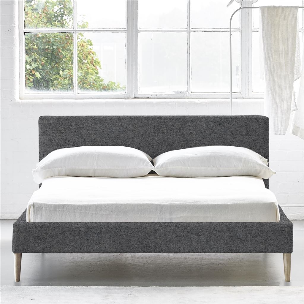 Square Low Superking Bed - Beech Legs - Cheviot Smoke