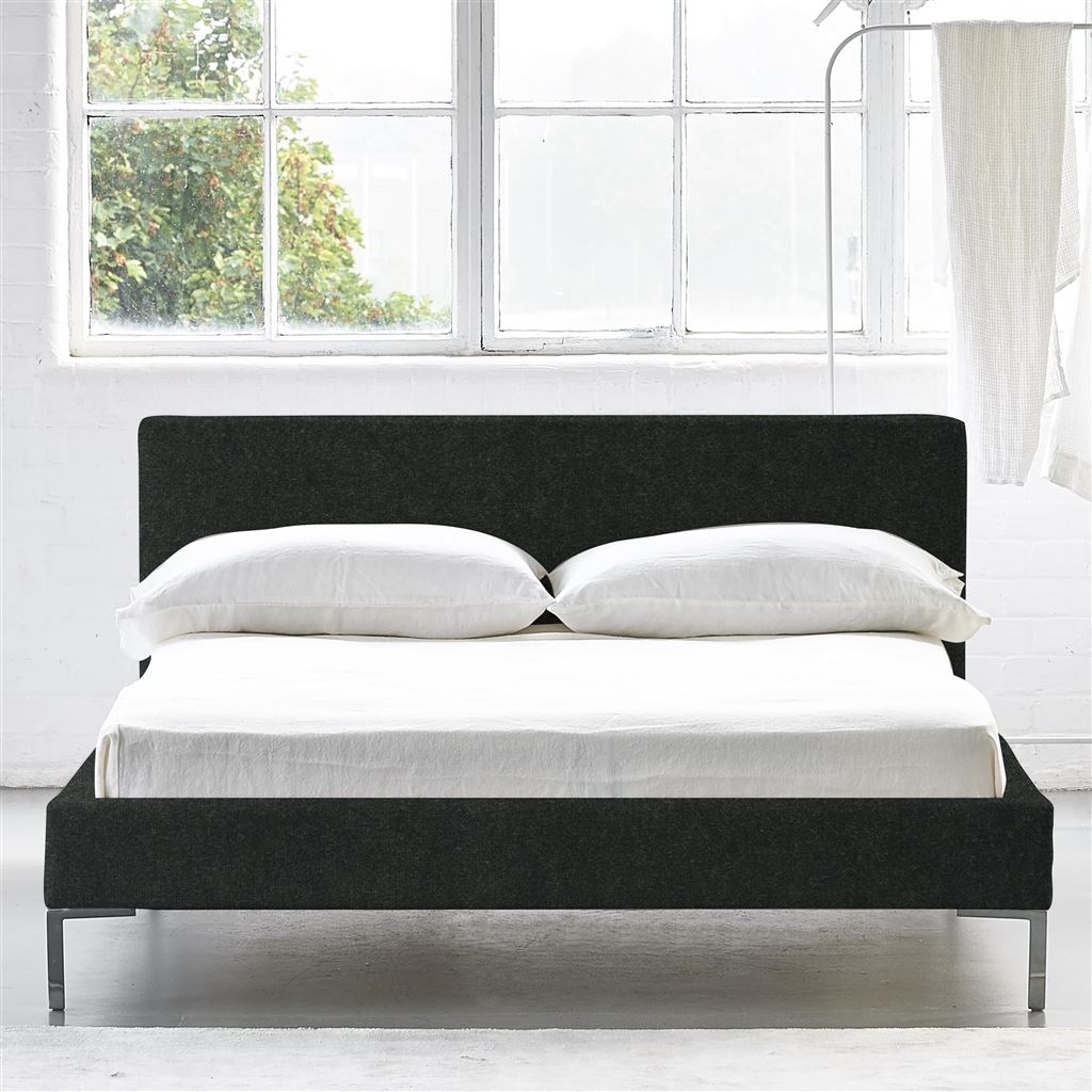 Square Low Superking Bed - Metal Legs - Cassia Slate