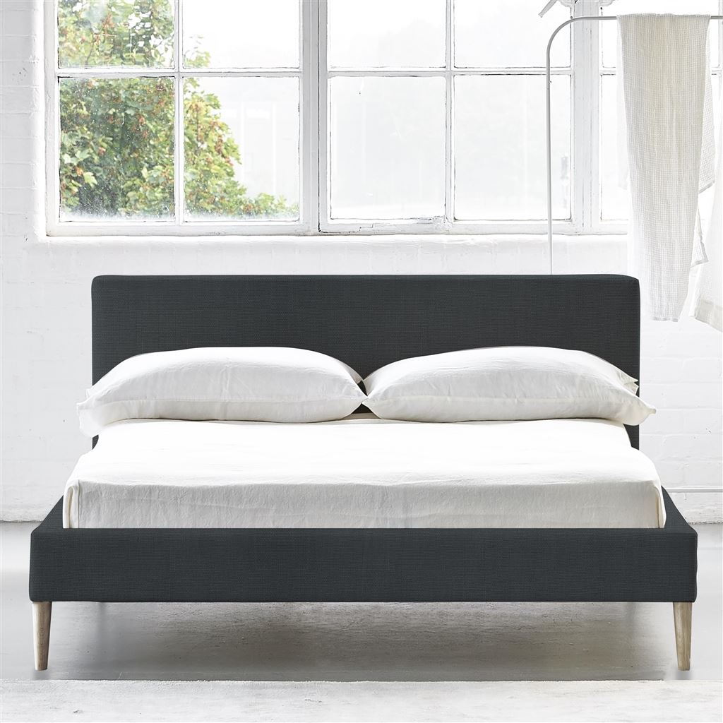 Square Low Superking Bed - Beech Legs - Brera Lino Dusk