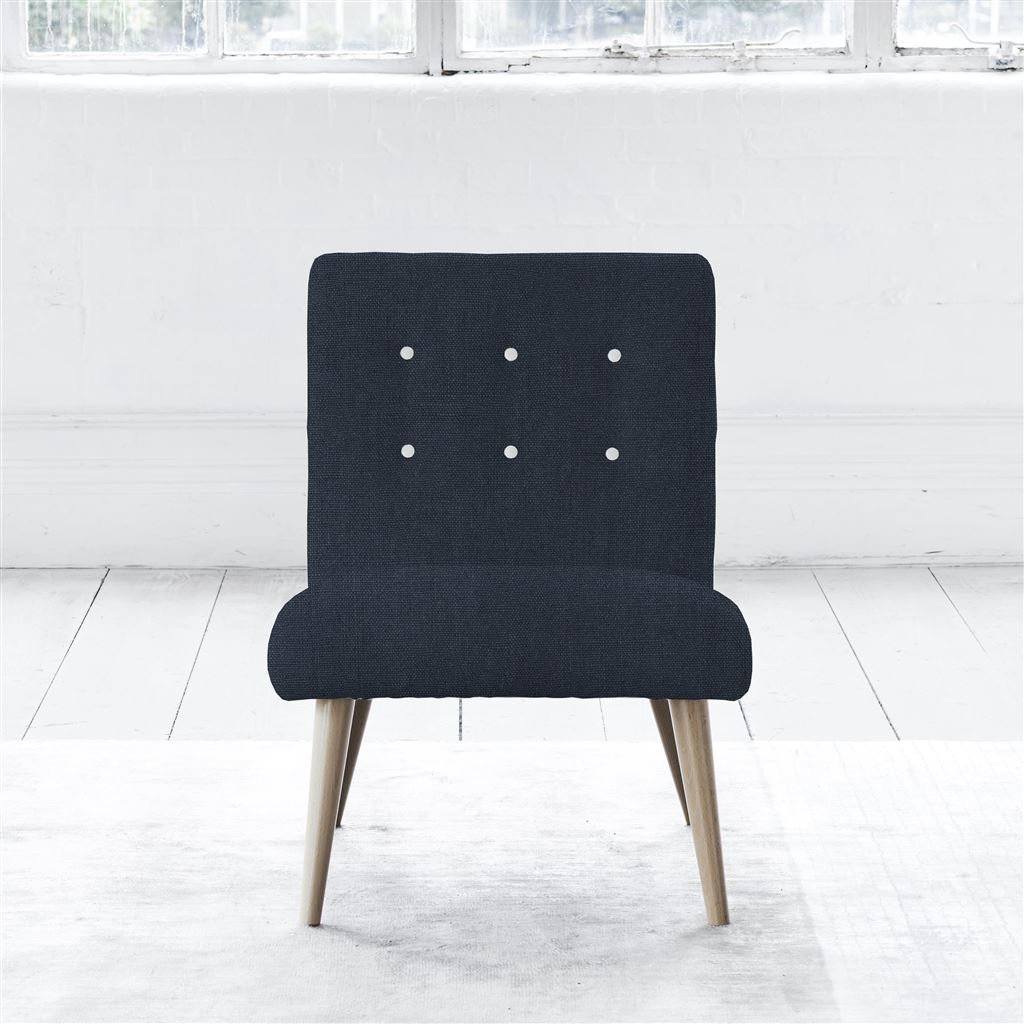Eva Chair - White Buttons - Beech Legs - Brera Lino Denim