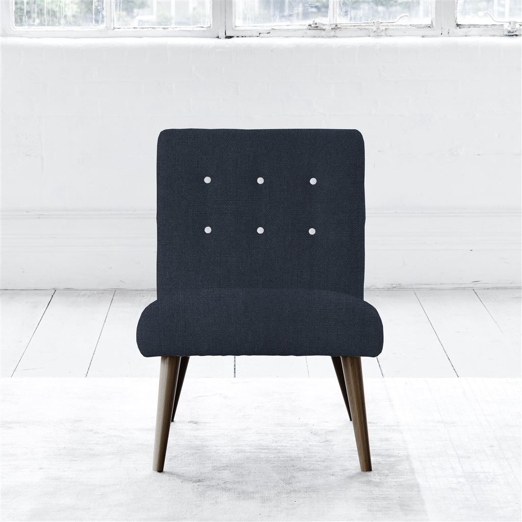 Eva Chair - White Buttons - Walnut Legs - Brera Lino Denim