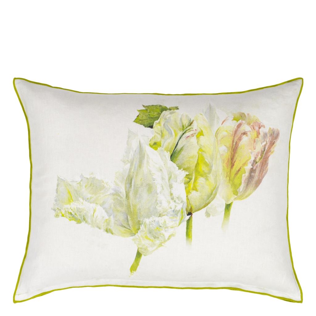 Spring Tulip Buttermilk Cushion - Reverse