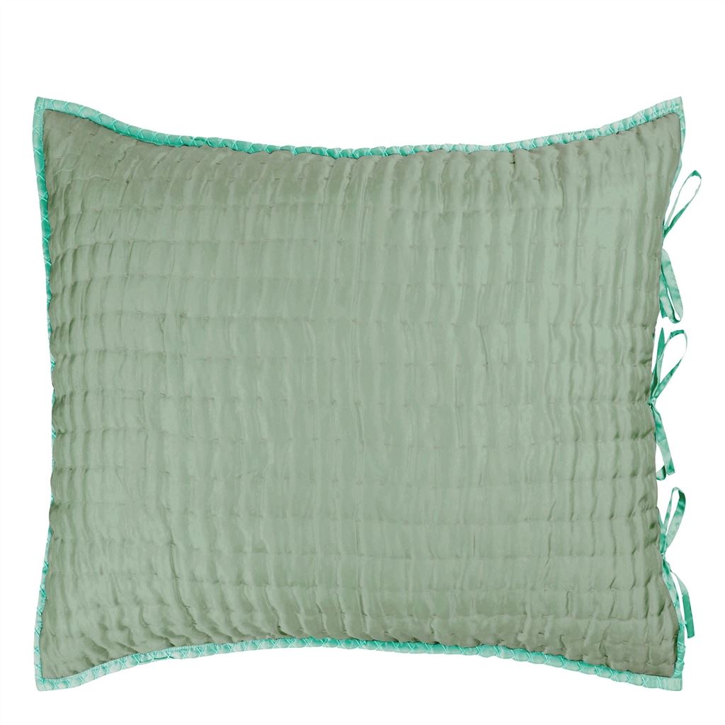 Chenevard Eau De Nil & Celadon European Pillowcase - Reverse